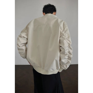 Stand Jacket mens dproof Lightweight Thin Short Biker Style Motorcycle Jacket Solid Classic Autumn coat fall  Fashion Casual